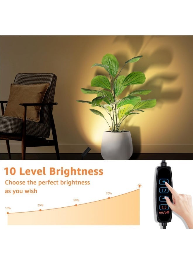 فورتي أضواء كاشفة لاسلكية داخلية، قابلة لإعادة الشحن، مزودة بمؤقت وخاصية التحكم في شدة الإضاءة، تعمل بالبطارية، إضاءة LED مركزة للنباتات والأعمال الفنية - أسود - Image 3